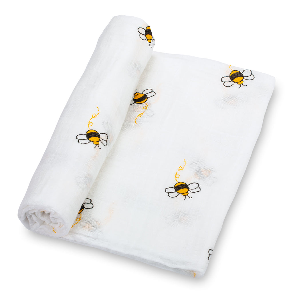 baby muslin black yellow bee swaddle blanket girls babies cotton swaddel cute boys wraps swadle 