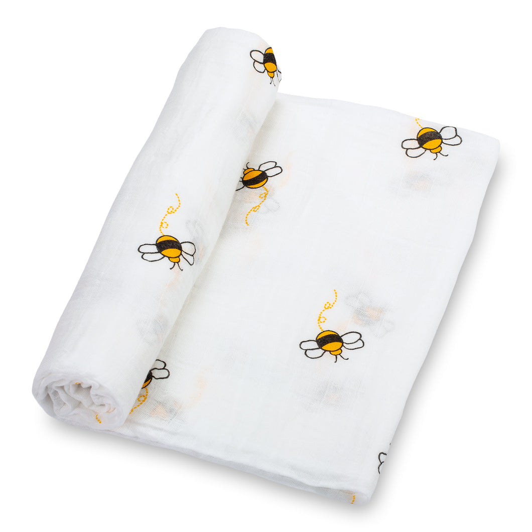 baby muslin black yellow bee swaddle blanket girls babies cotton swaddel cute boys wraps swadle 