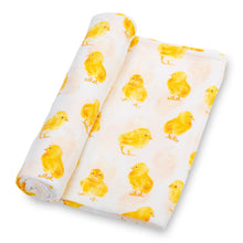 Load image into Gallery viewer, baby muslin yellow baby chicken swaddle blanket cute babies cotton swaddel swoddle wraps swadle 
