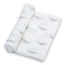 Load image into Gallery viewer, baby muslin grey cloud swaddle blanket girls babies cotton swaddel swoddle wraps swadle boys
