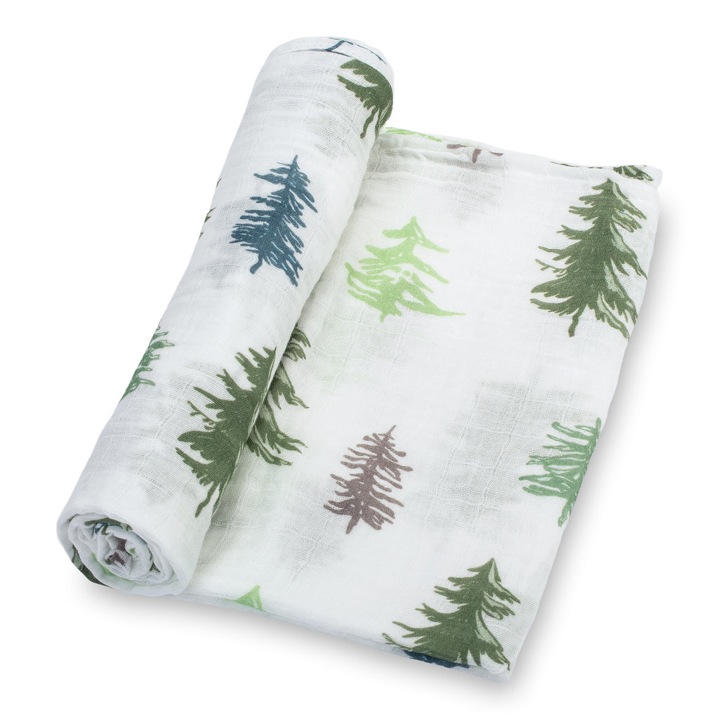 baby muslin green blue grey pine tree swaddle blanket babies cotton swaddel swoddle wraps swadle 