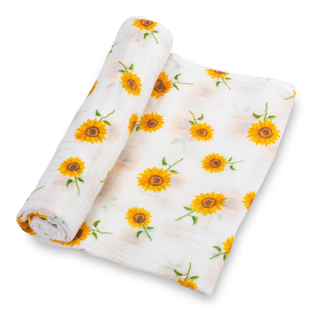 baby muslin yellow sunflower bee 2pk swaddle set blanket girls babies boy cotton swaddel wraps
