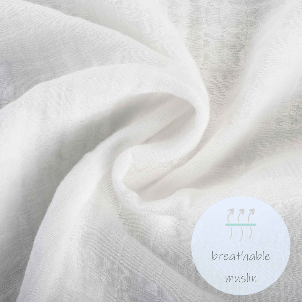 Close-Up Image: Breathable Muslin Fabric of the Cat Prints Swaddle Baby Blanket - 47" x 47", highlighting the soft and airy texture, perfect for your baby's comfort.