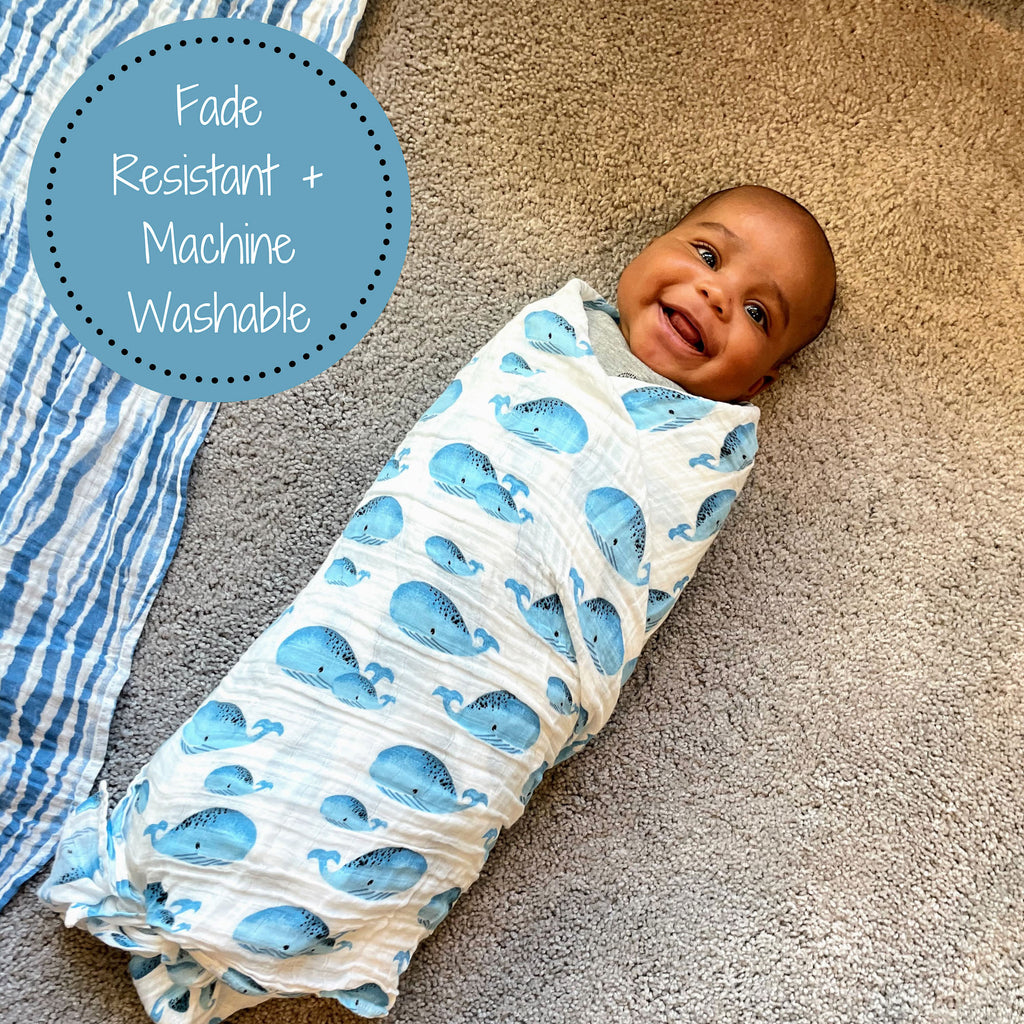 Whale Baby Muslin Blanket