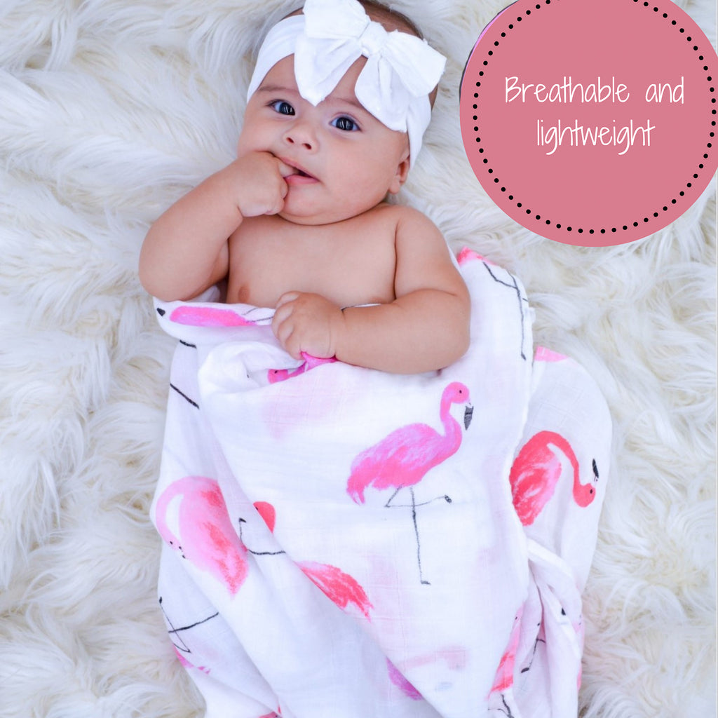 Flamingle Baby Muslin Swaddle Blanket Set 3 Pack