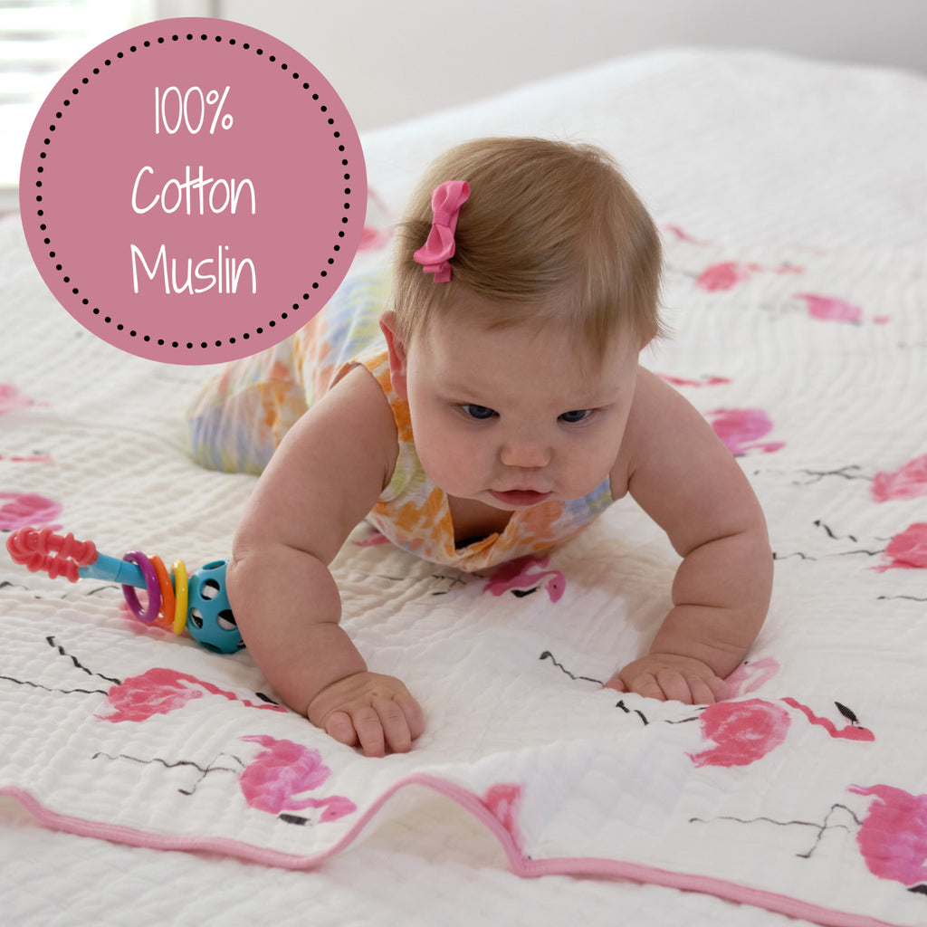 Flamingle Modern Baby Quilt