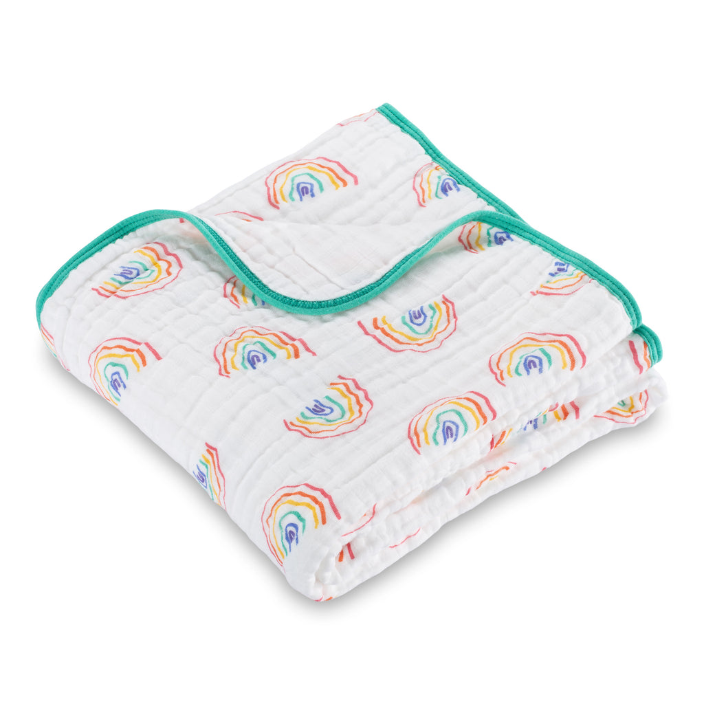 baby muslin rainbow quilt