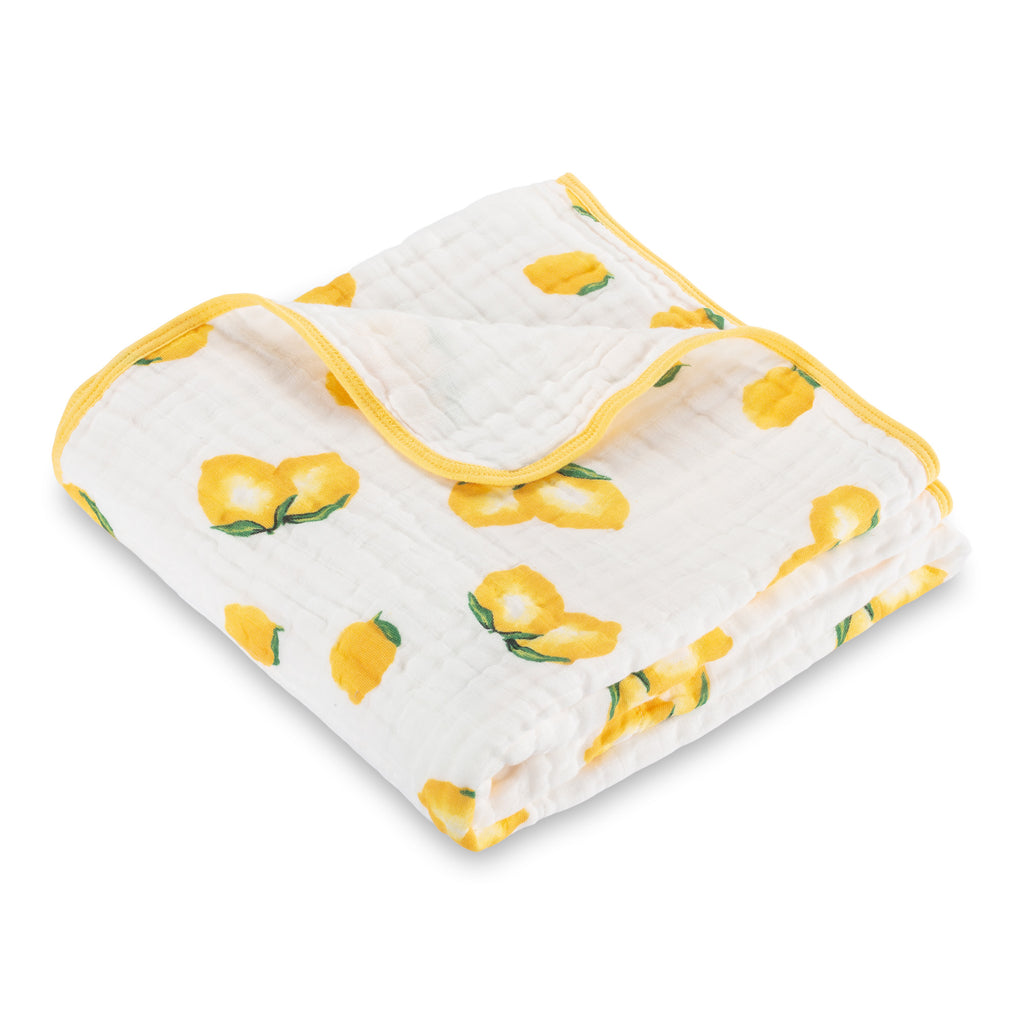 baby muslin yellow lemon quilt fruit blanket girls babies cotton quikt quilf boys cute bright 