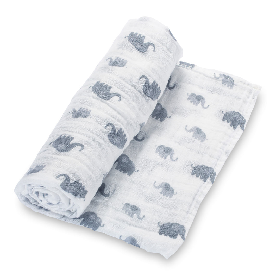 baby muslin grey elephant swaddle blanket girls babies cotton swaddel swoddle wraps swadle cute boys