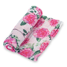 Load image into Gallery viewer, baby muslin pink flower swaddle blanket girls babies cotton swaddel swoddle wraps swadle cute
