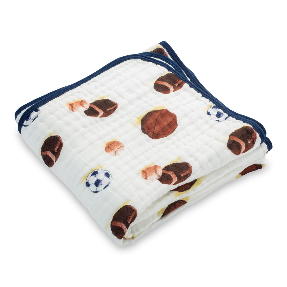 baby muslin brown baseball football soccer basketball sports quilt blanket babies cotton quikt
