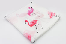 Load image into Gallery viewer, baby muslin pink flamingo bird pattern flower 3pk swaddle set blanket girls babies cotton swaddel 
